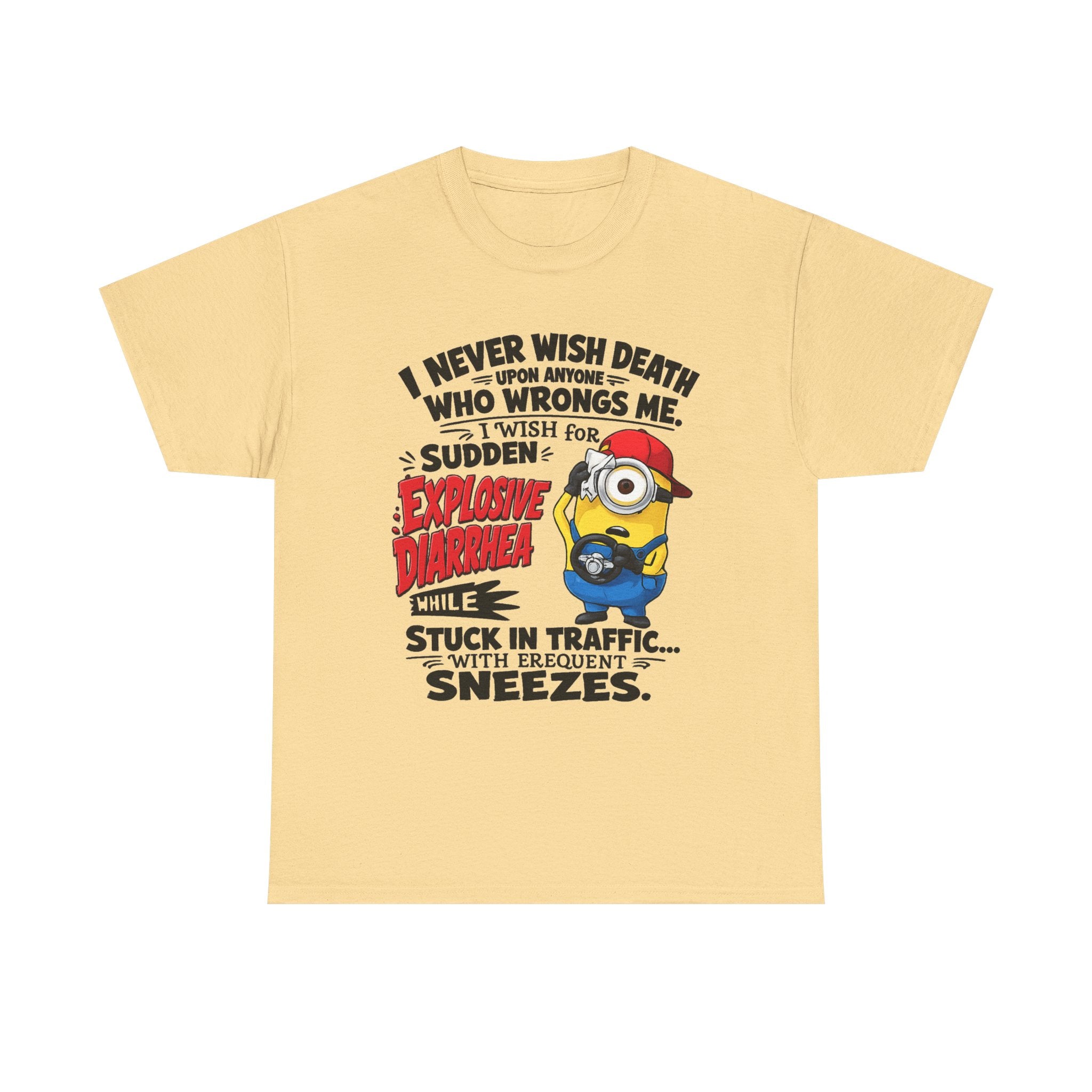 Funny Minion Traffic Tee — "Explosive Diarrhea" Humorous Graphic T-Shirt
