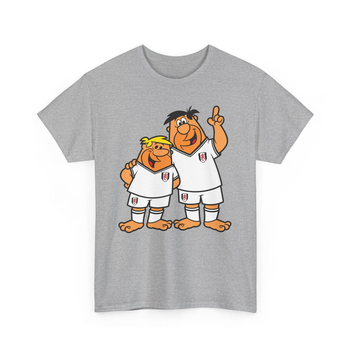 Fulham Flintstones Fred & Barney Cartoon Cotton T-Shirt Tee - Vintage Flintstones-Style Brothers Shirt