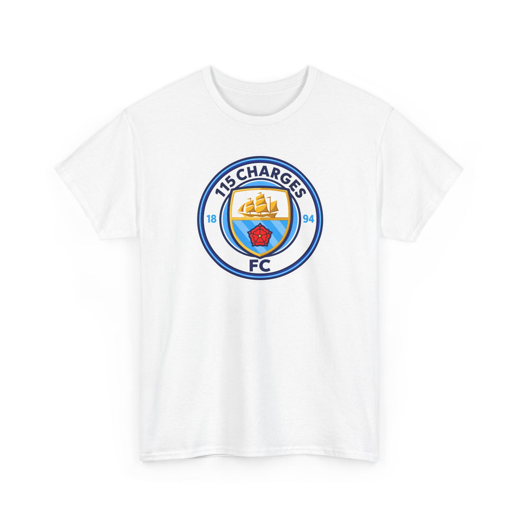 115 Charges FC Crest Cotton Tee — Vintage Blue Club Logo T-Shirt