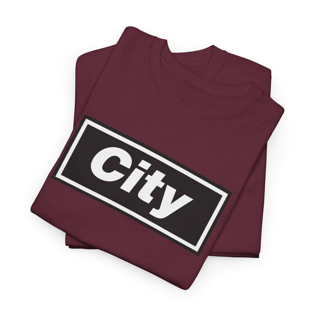 Man City Inspired Box Logo T‑Shirt — Minimal Urban Graphic Tee