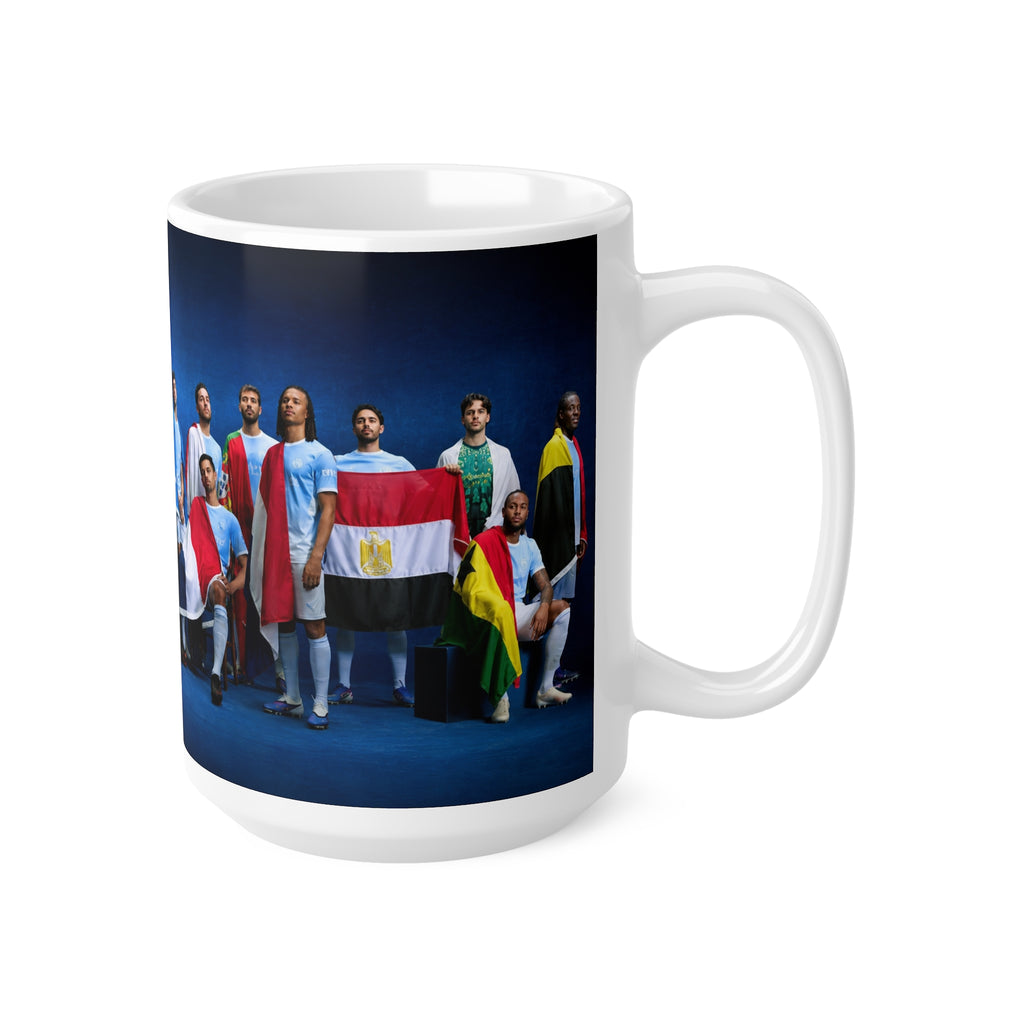 Manchester City 2026 World Cup Team Flags Mug — International Players Photo Ceramic Coffee Cup (11oz, 15oz)