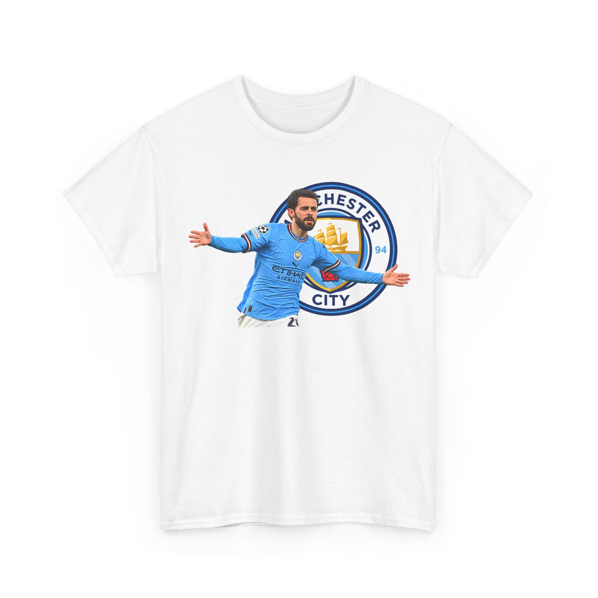 Bernardo Silva Manchester City Football Club Graphic Tee — Celebratory Player Design