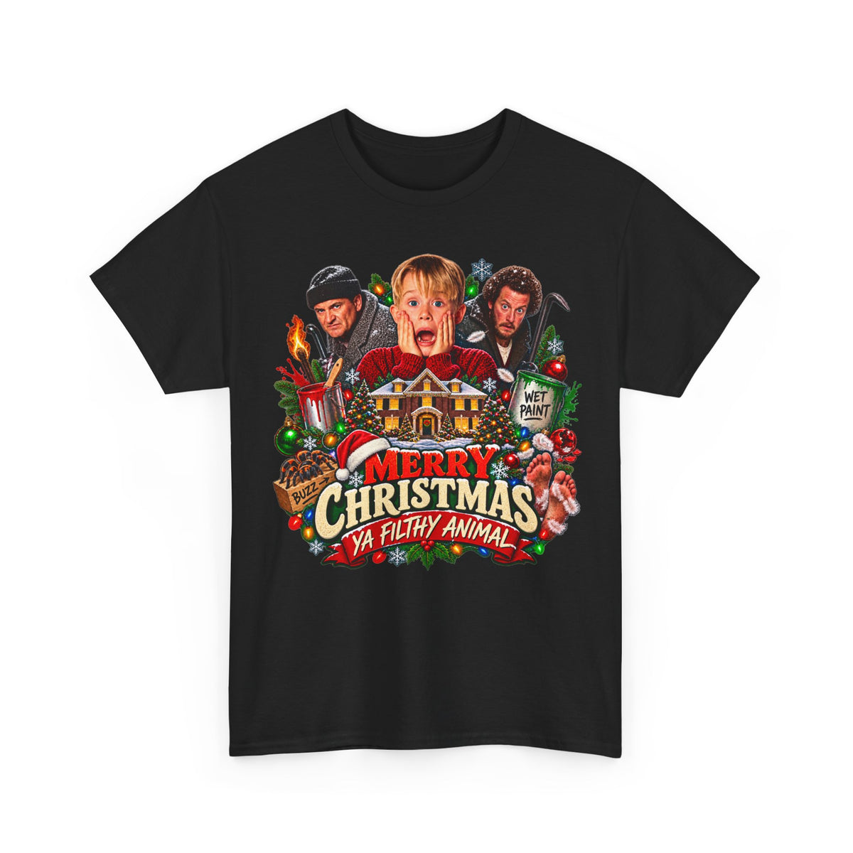 #Christmas Tee - "Merry Christmas Ya Filthy Animal" Home Alone Movie Holiday Shirt