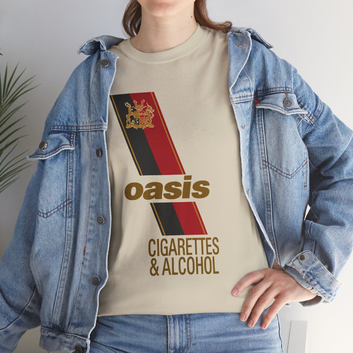 Oasis Cigarettes & Alcohol Inspired Unisex Heavy Cotton T -Shirt / Tee