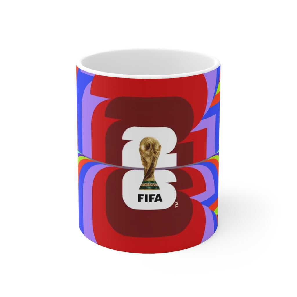 FIFA World Cup 2026 Trophy / Colorful Retro Logo Ceramic Mug — (11oz, 15oz)