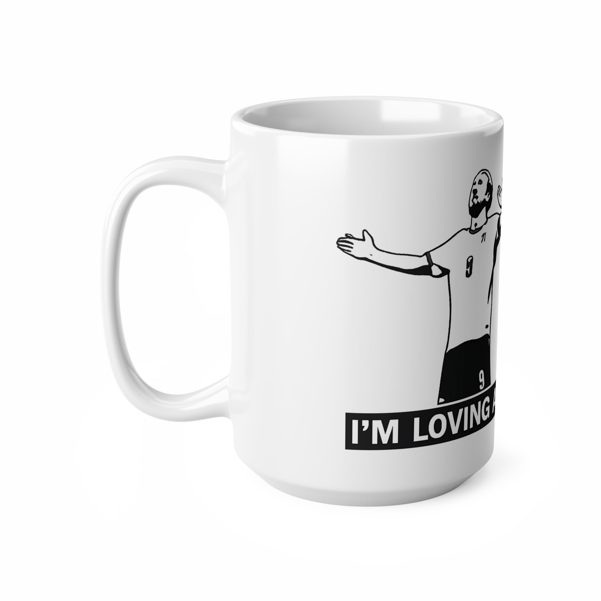 Kane & Bellingham Soccer Players 'I'm Loving Angels' Ceramic Coffee Mug — 11oz & 15oz