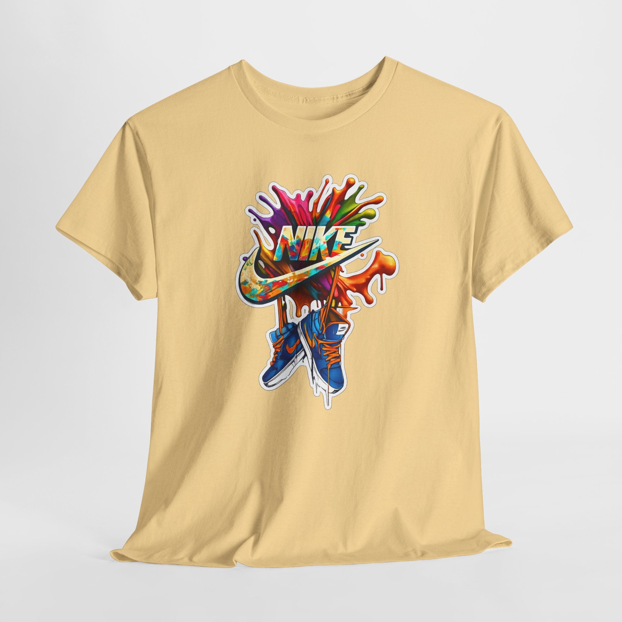 Nike Inspired Splash Graphic Tee — Colorful Sneaker Streetwear T-Shirt