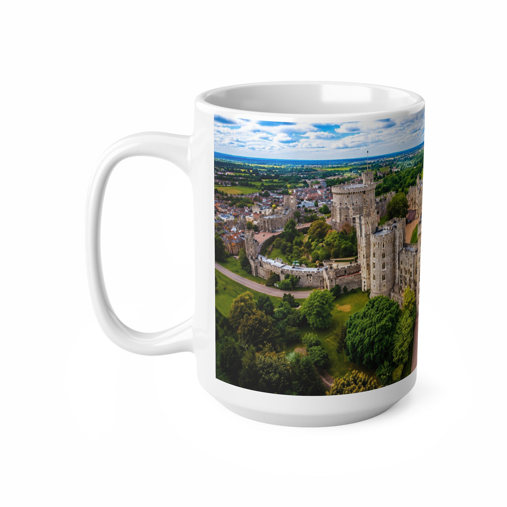 Windsor Castle Aerial Photo Ceramic Coffee Mug — Scenic Warwick Castle 11oz & 15oz