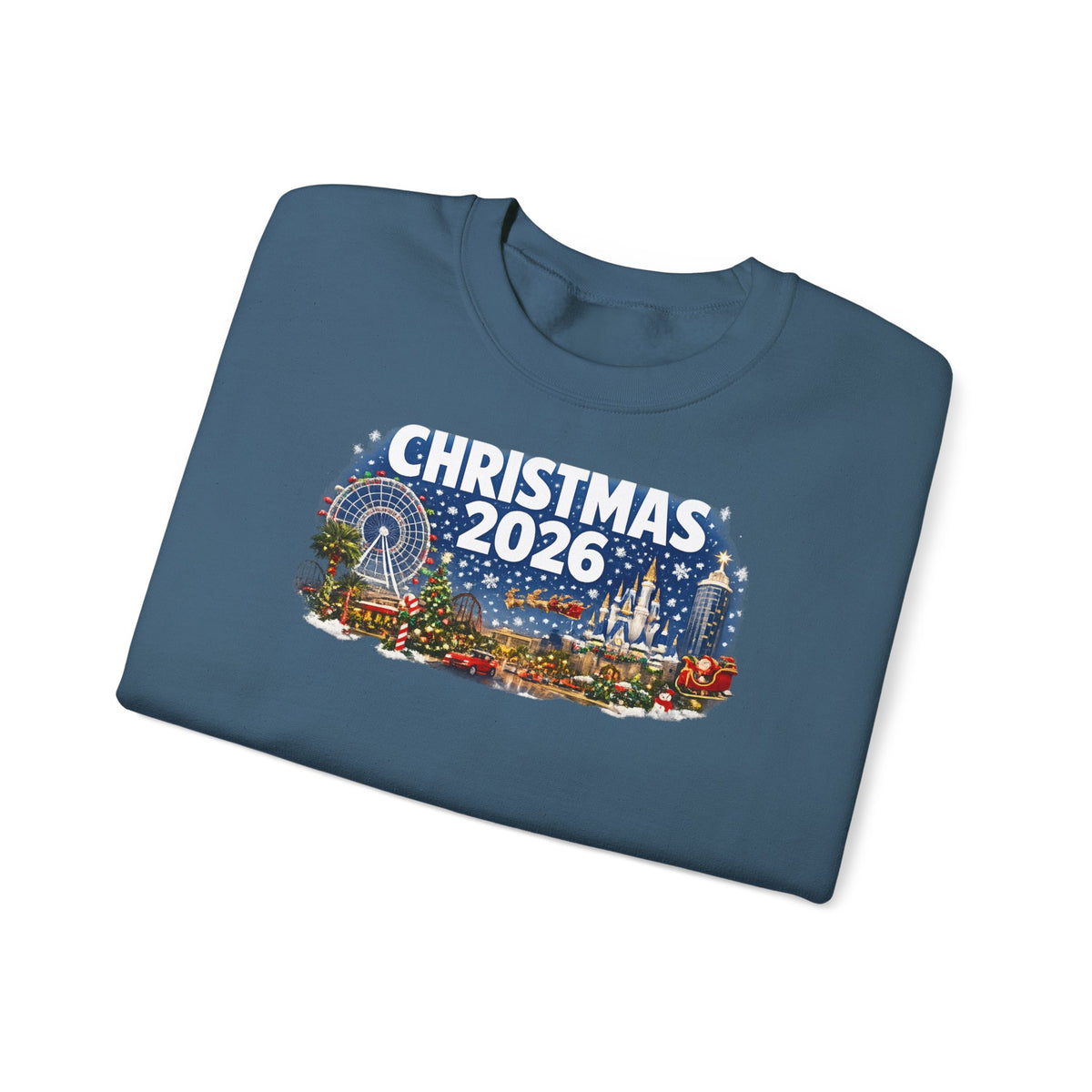 Christmas 2026 Holiday Sweatshirt – Festive Winter Cityscape Crewneck