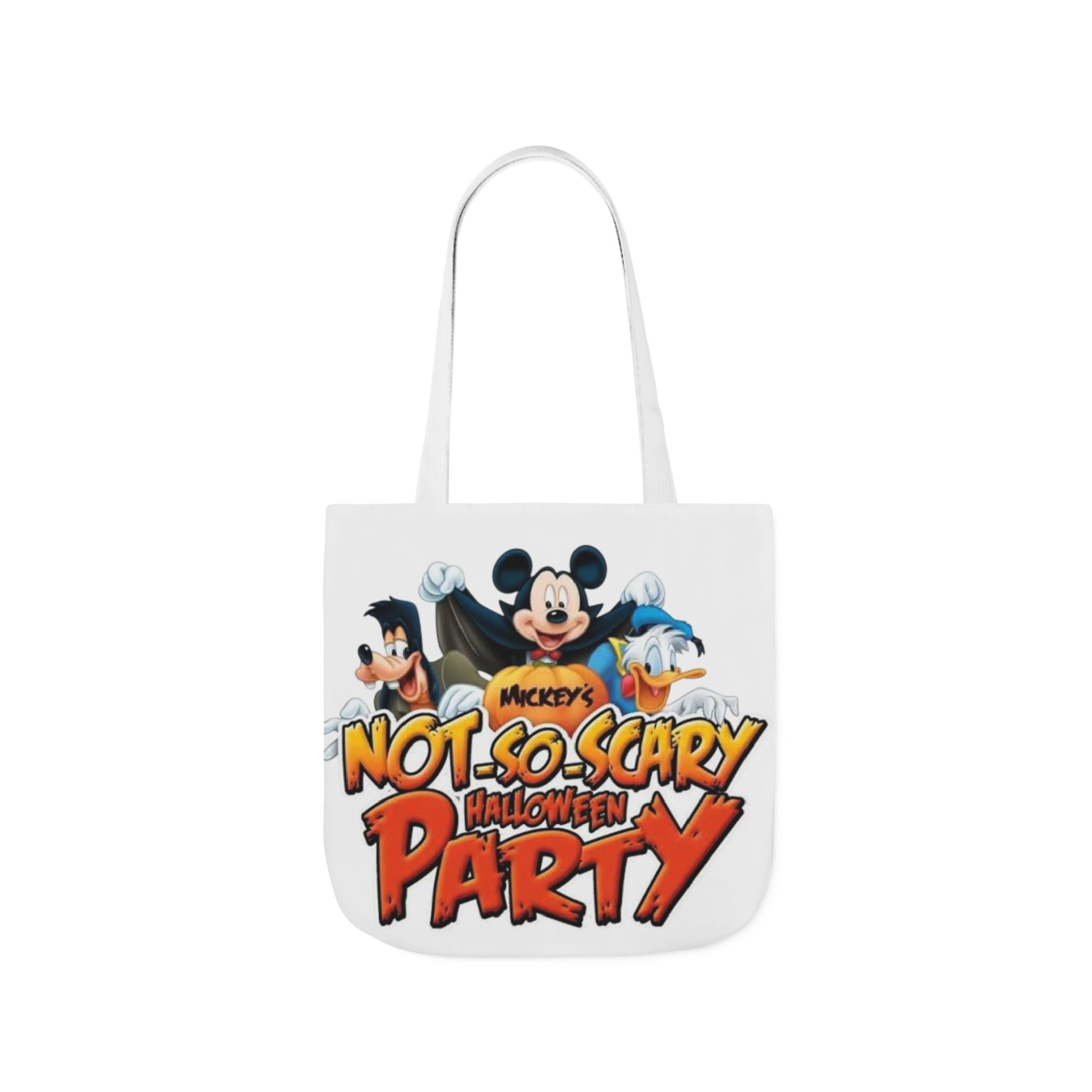Halloween Party Canvas Tote Bag — "Not-So-Scary Halloween Party" Graphic
