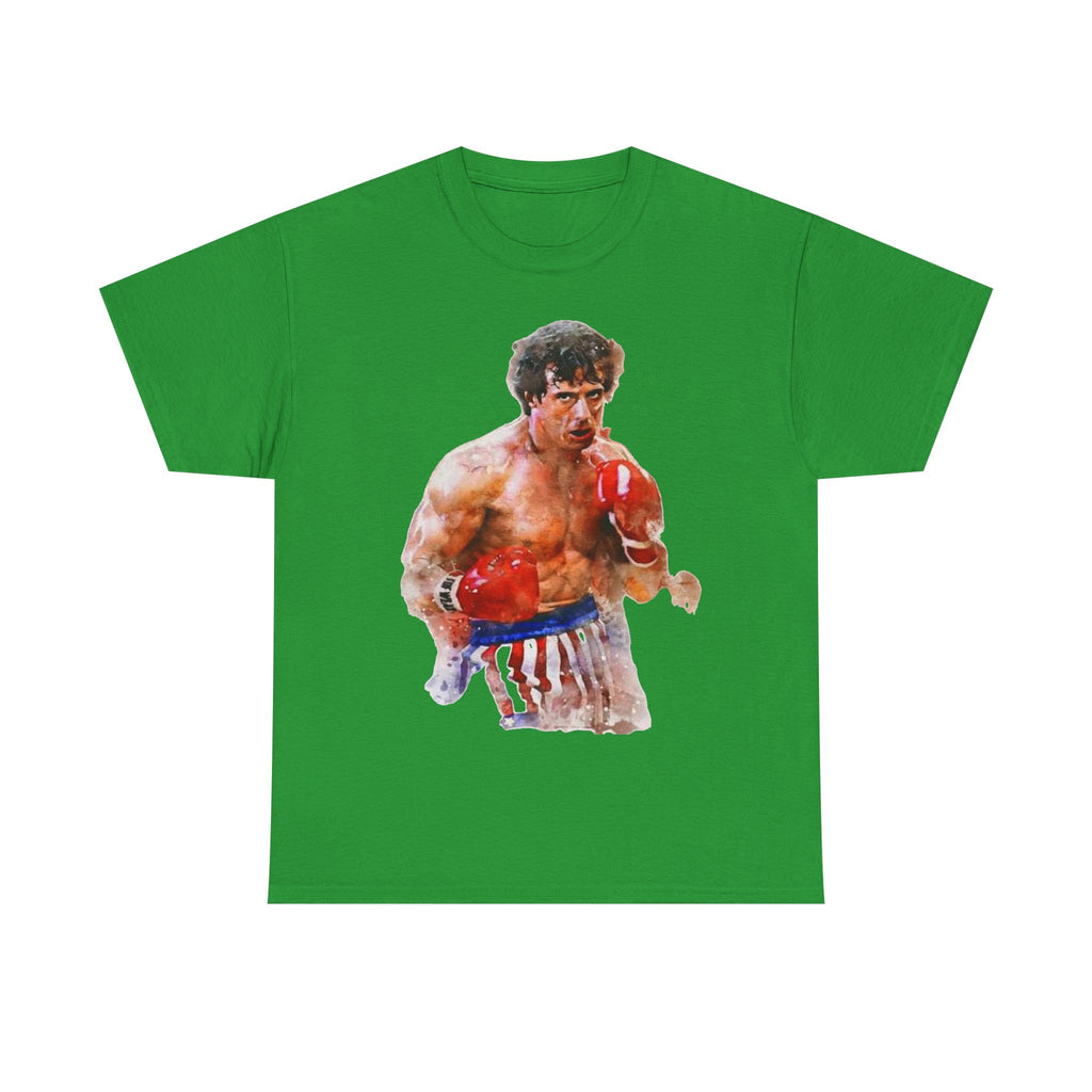 Boxer Rocky Painting T‑Shirt — Vintage American Flag Boxing Tee