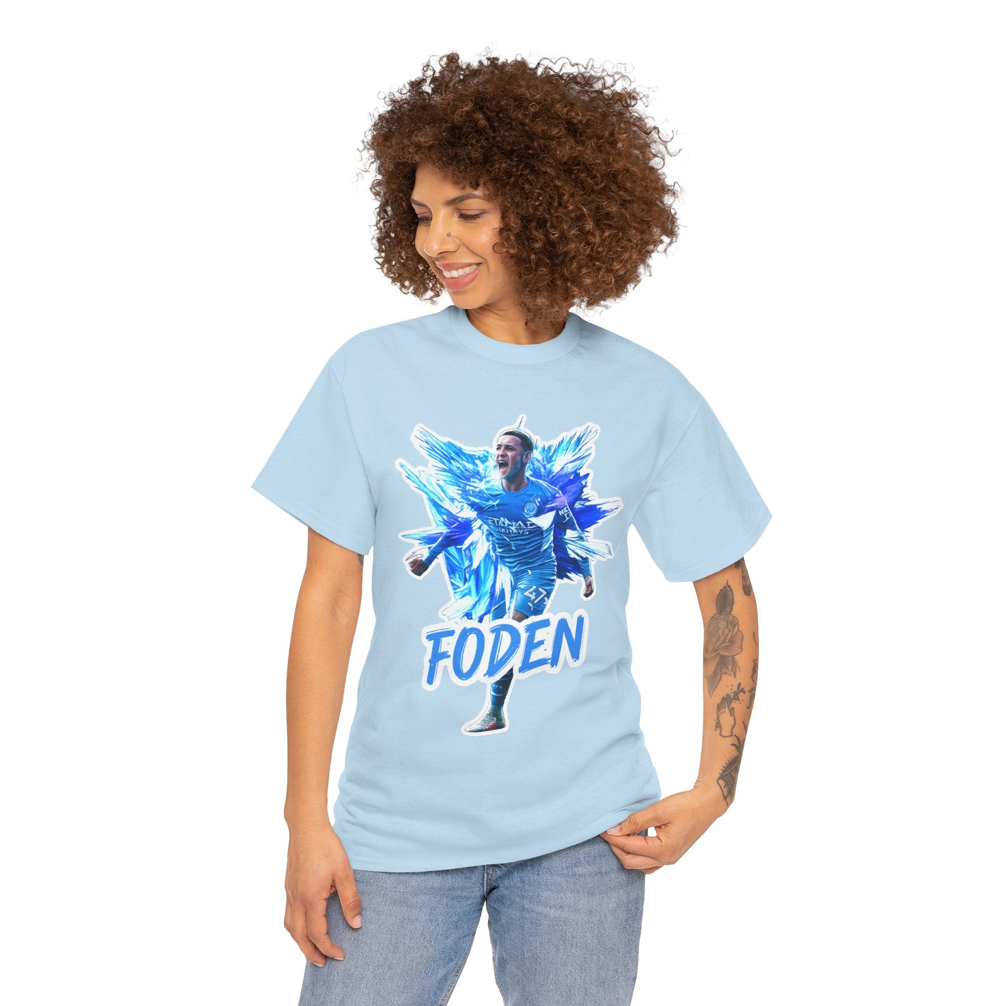 Phil Foden Manchester City Soccer T‑Shirt — Blue Graphic Football Fan Tee