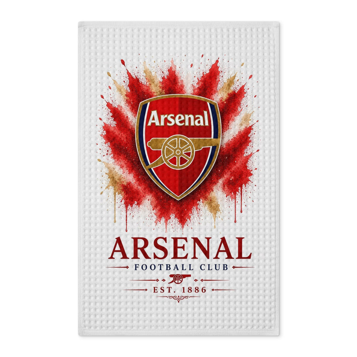Arsenal Football Club Waffle Tea Towel — Double‑Sided Soccer Kitchen Towel