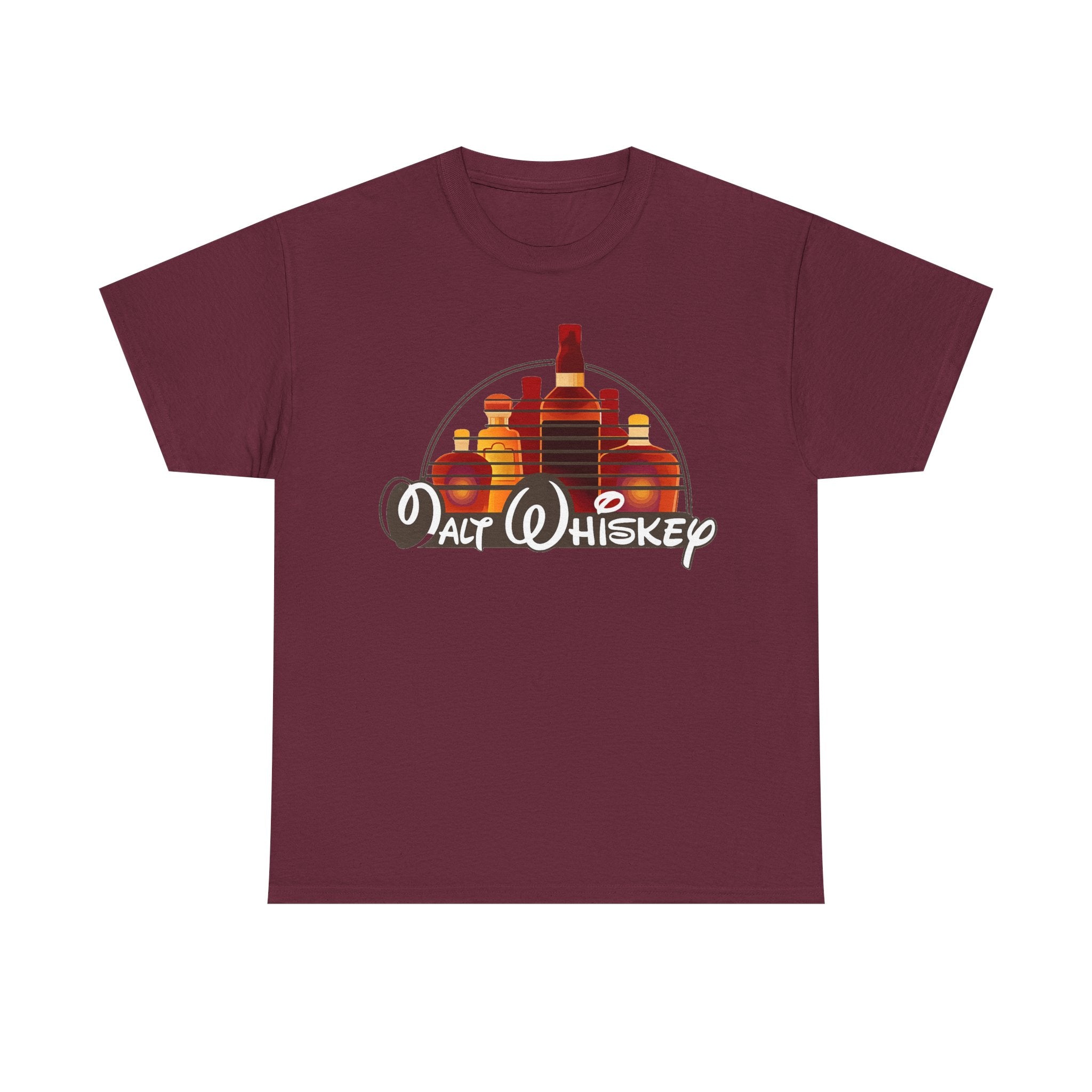 Whiskey Bottle Graphic Tee — Walt Whiskey Retro Bar Shirt