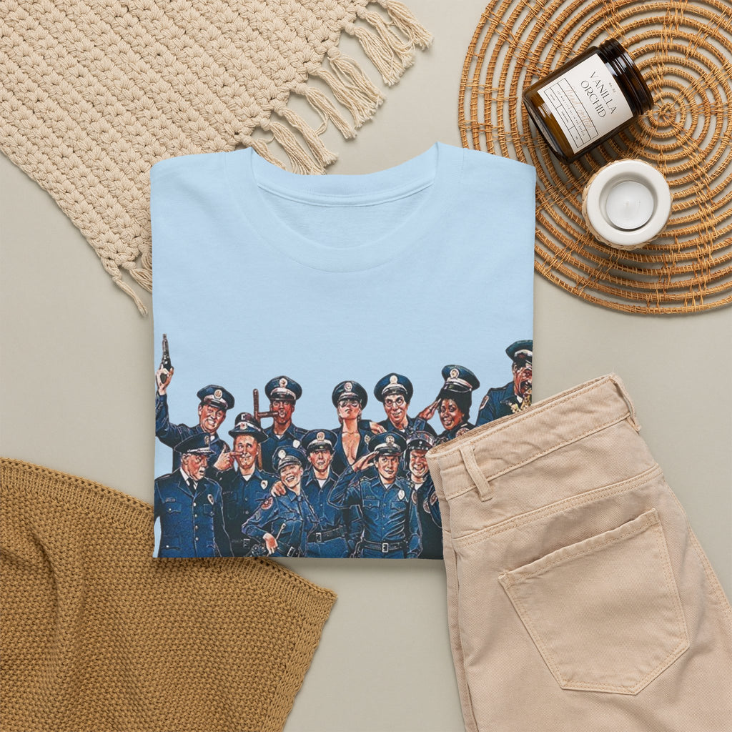 Police Academy Movie Inspired Cotton T‑Shirt — Retro Squad Photo Tee