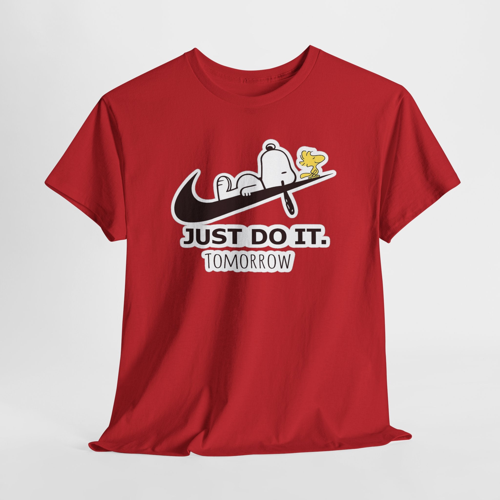 Snoopy "Just Do It Tomorrow" Graphic Cotton T-Shirt