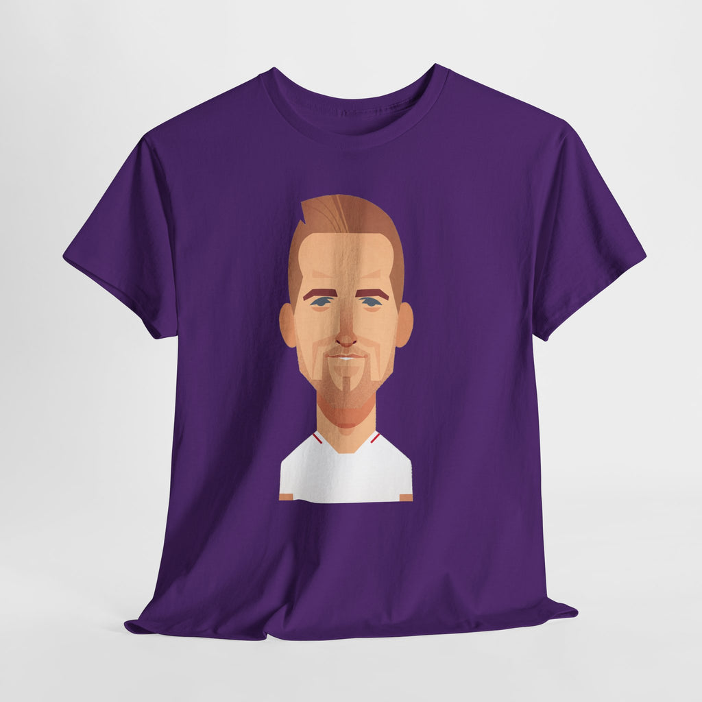 Harry Kane England Caricature Portrait Tee — Minimal Male Face Graphic Cotton T-Shirt