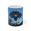 Tomorrowland Sign Photo Ceramic Mug — Vintage Carnival Sky Coffee Cup (11oz/15oz)