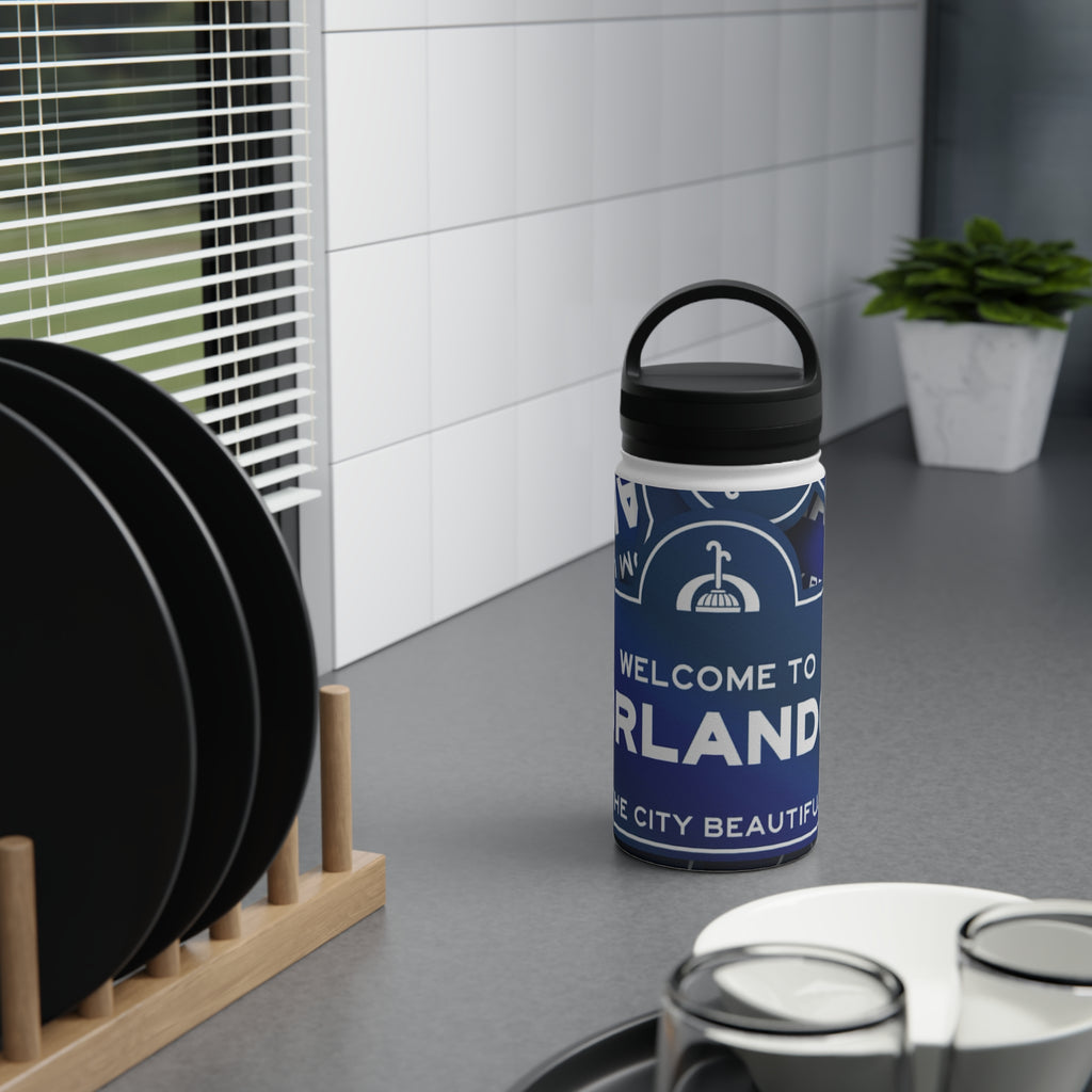 Orlando Stainless Steel Water Bottle — "Welcome to Orlando" Travel Bottle with Handle Lid