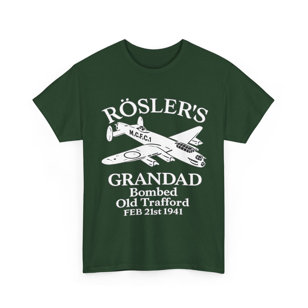Rösler's Grandad Bombed Old Trafford Tee — WWII Tribute Military Plane Shirt (Feb 21, 1941)