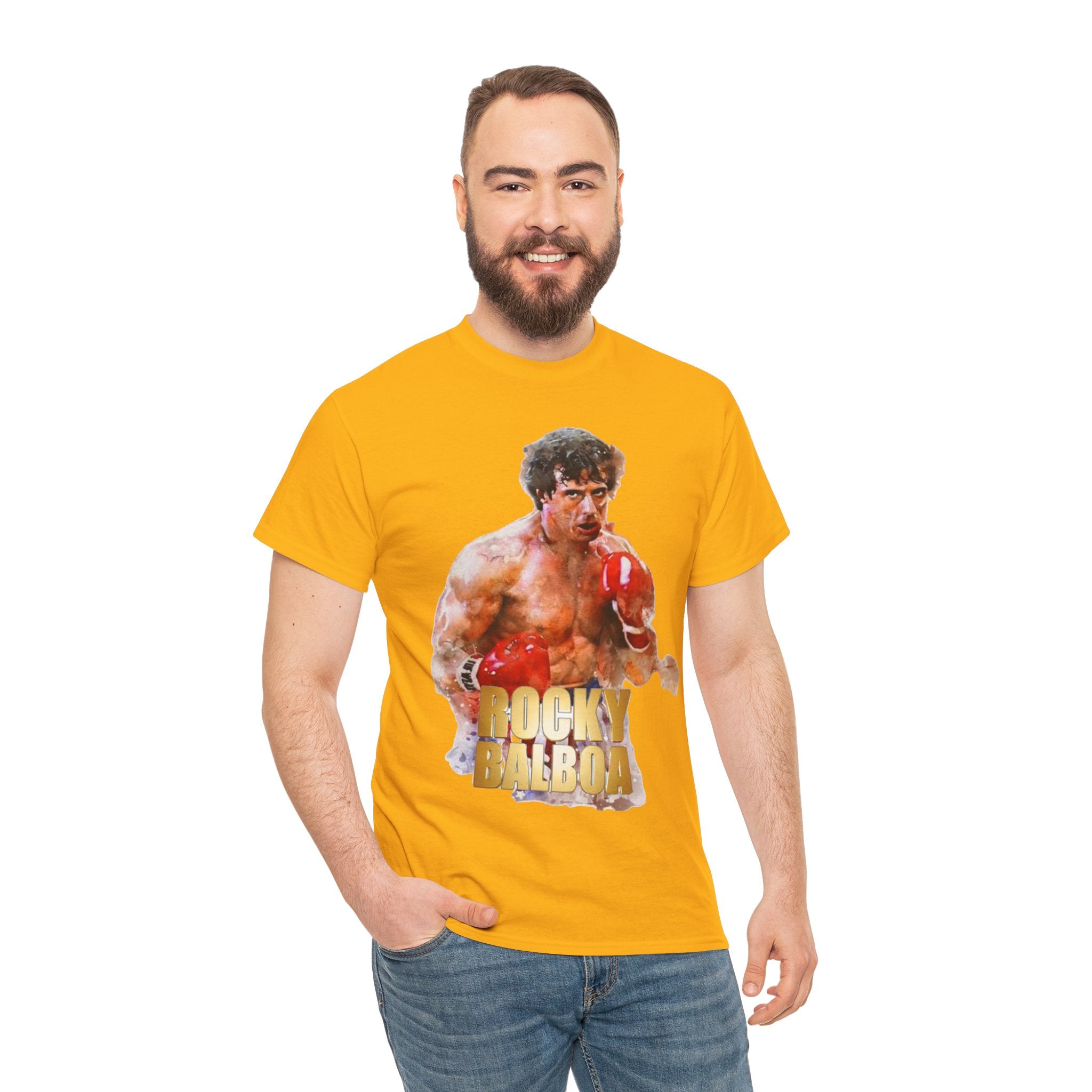 Boxing Rocky Balboa Graphic Tee – Retro Fighter Movie Shirt