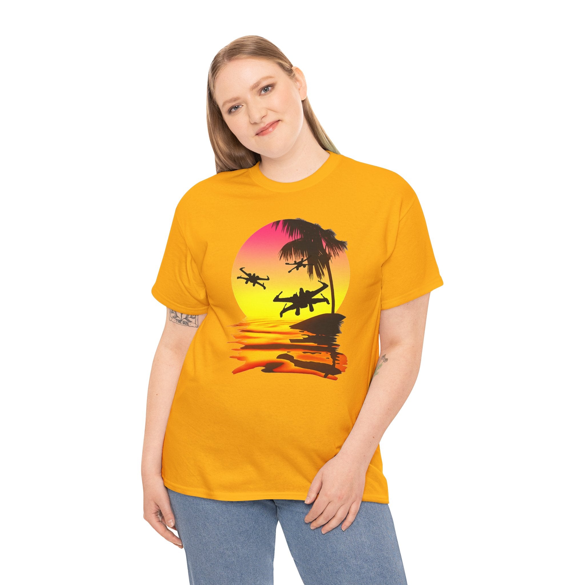 Star Wars X-Ring Sunset Beach Plane T-Shirt