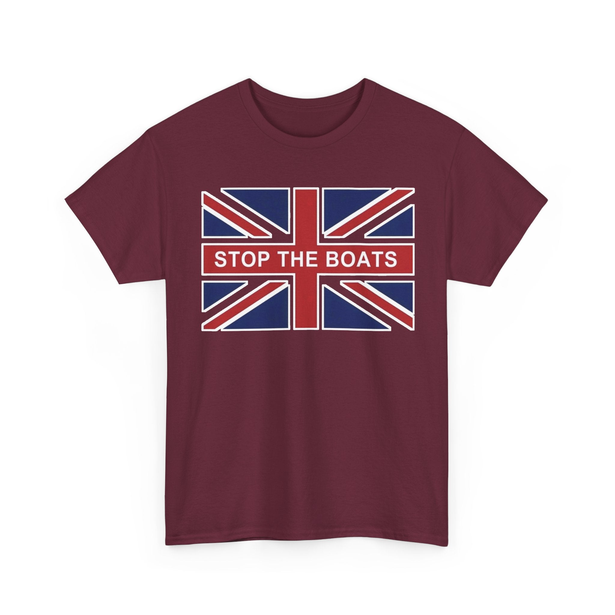 Union Jack "Stop The Boats" Political Statement Tee / T-Shirt