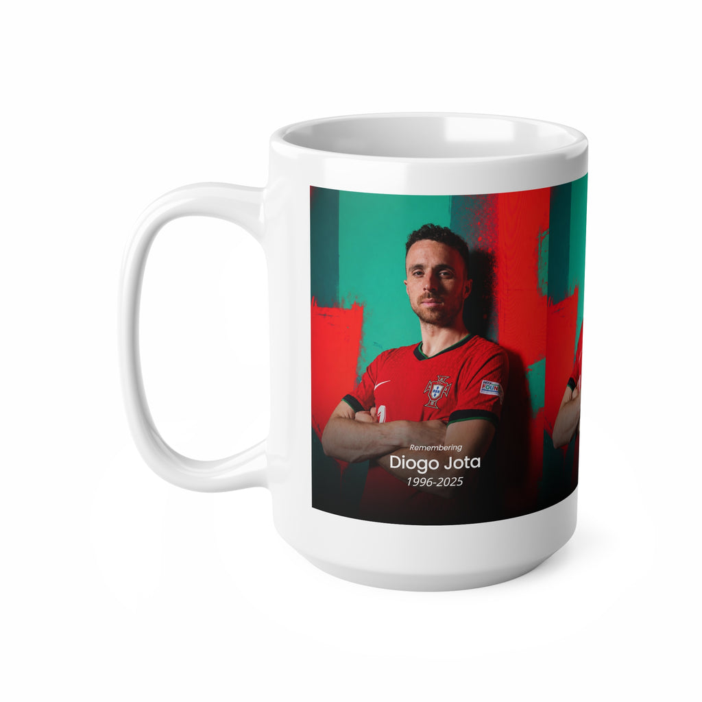 Diogo Jota Photo Memorial Mug — Personalized Tribute Ceramic Coffee Cup (11oz & 15oz)