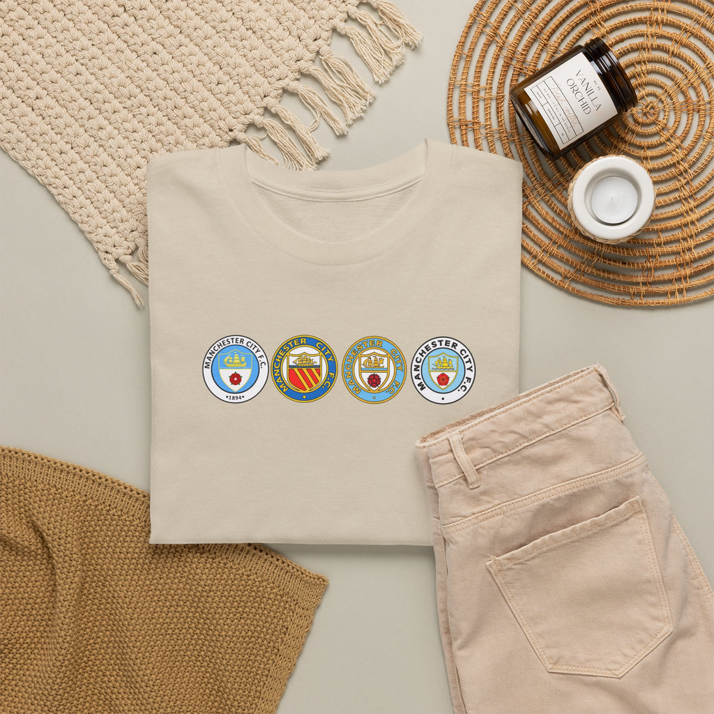 Man City Retro Crest Inspired Cotton T-Shirt
