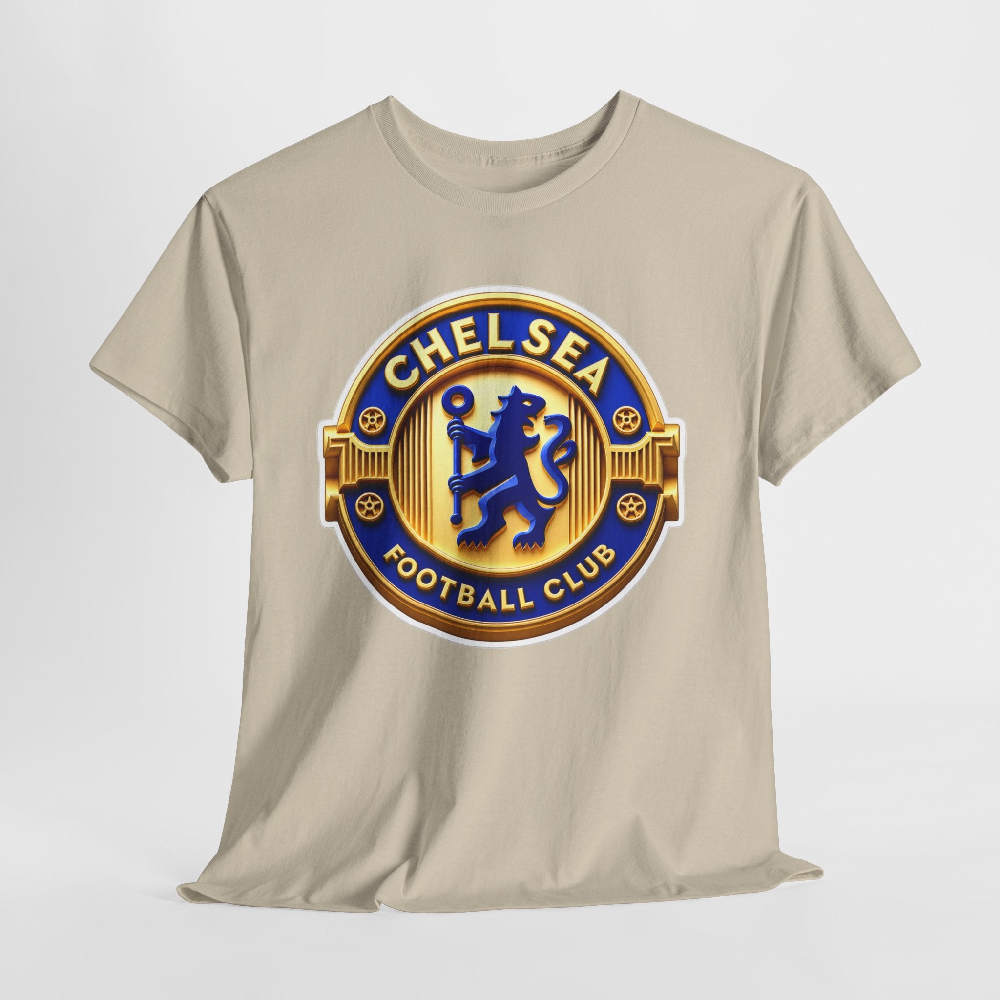 Chelsea Football Club Crest Tee — Retro Blue & Gold Soccer Emblem T-Shirt