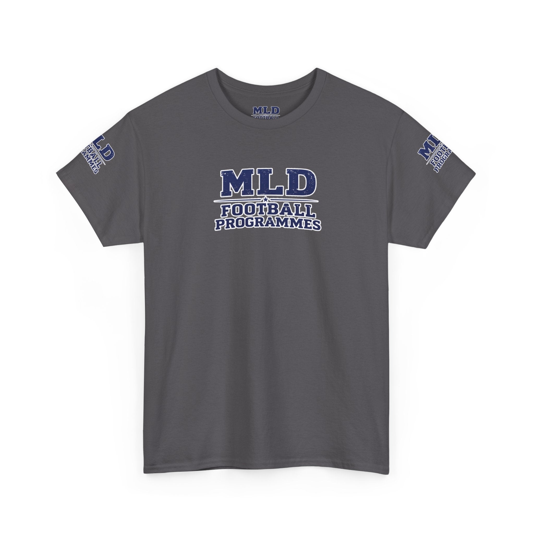 MLD Football Programmes Tee — Vintage Sports Logo Cotton T‑Shirt