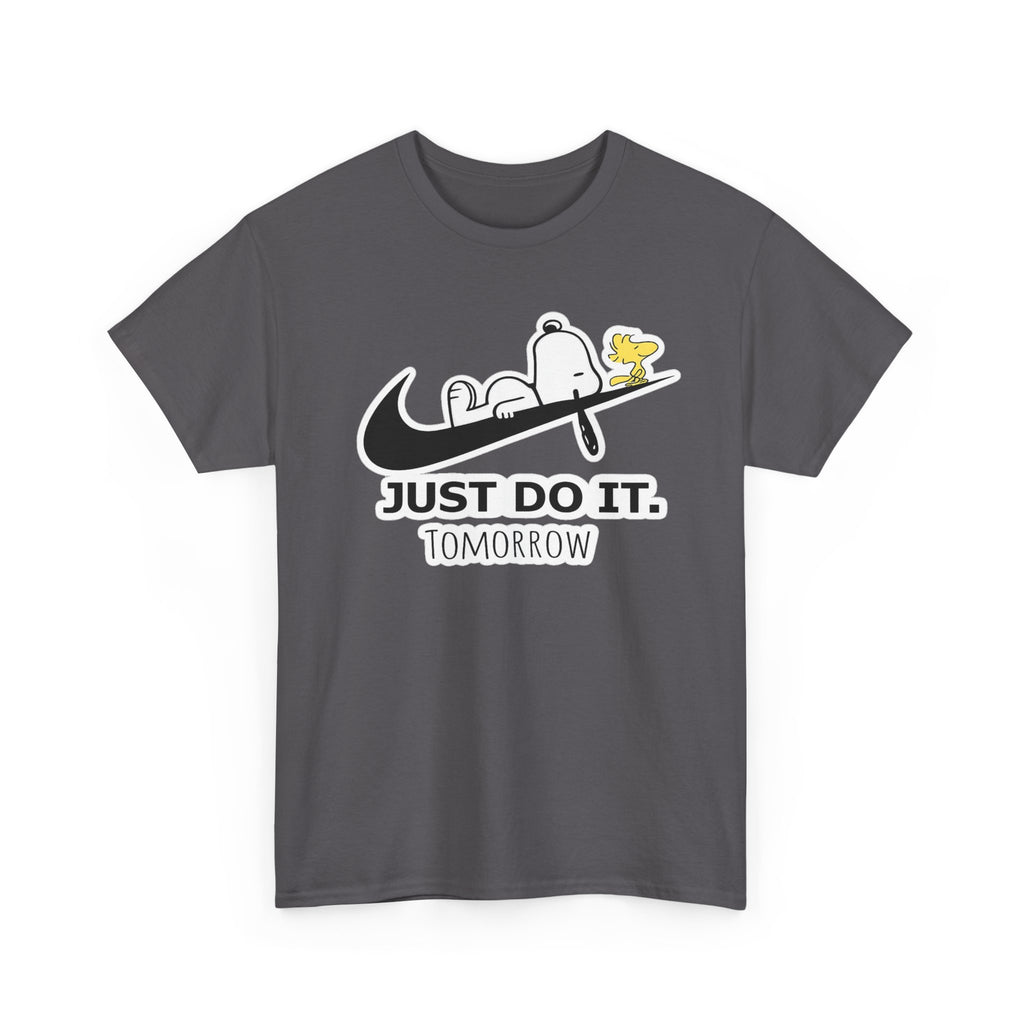 Snoopy "Just Do It Tomorrow" Graphic Cotton T-Shirt
