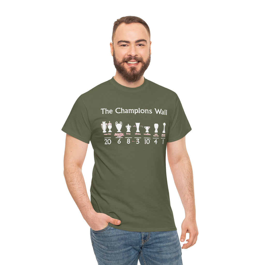 Liverpool The Champions Wall T-Shirt – Soccer/Football Trophy Timeline Tee