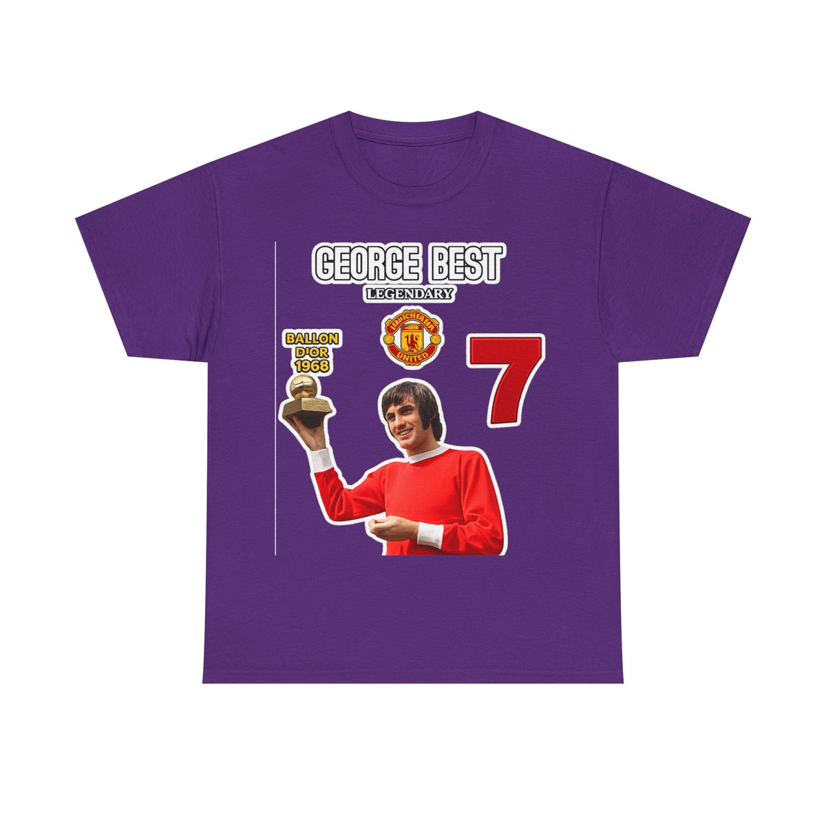 George Best Manchester United #7 Vintage Soccer T-Shirt – Ballon d'Or Tribute