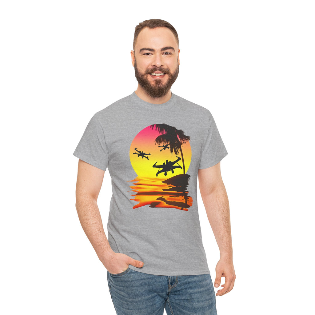 Star Wars X-Ring Sunset Beach Plane T-Shirt