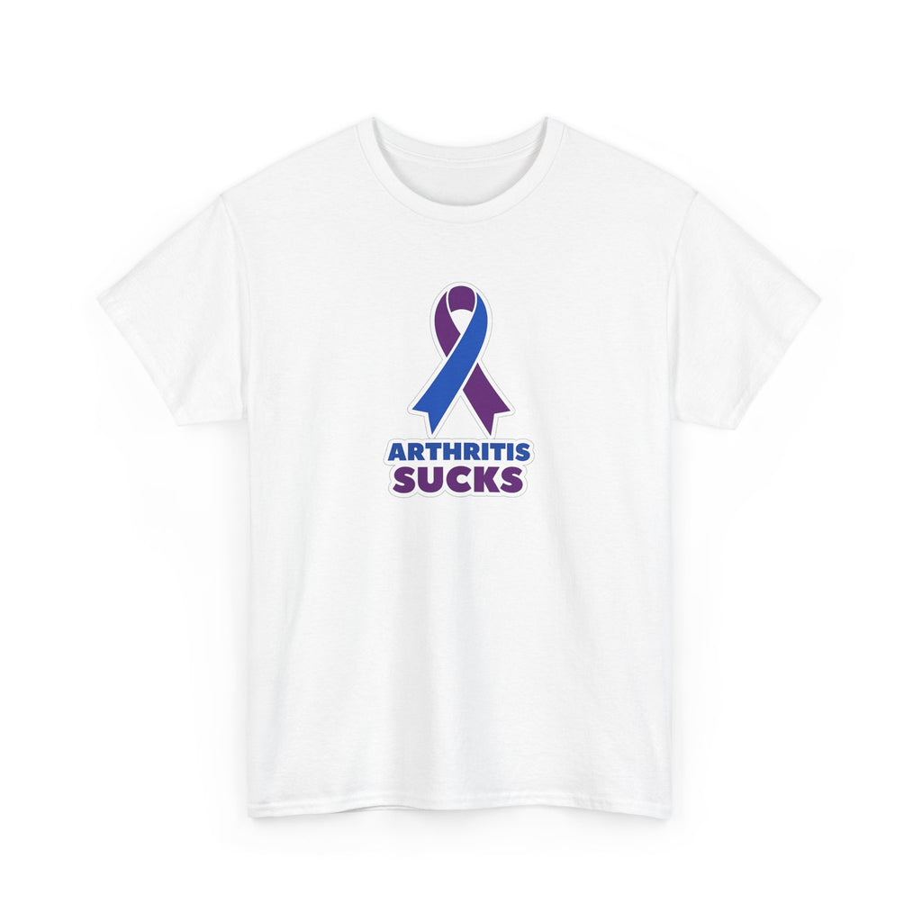 Arthritis Sucks Awareness T-Shirt — Purple & Blue Ribbon Support Tee