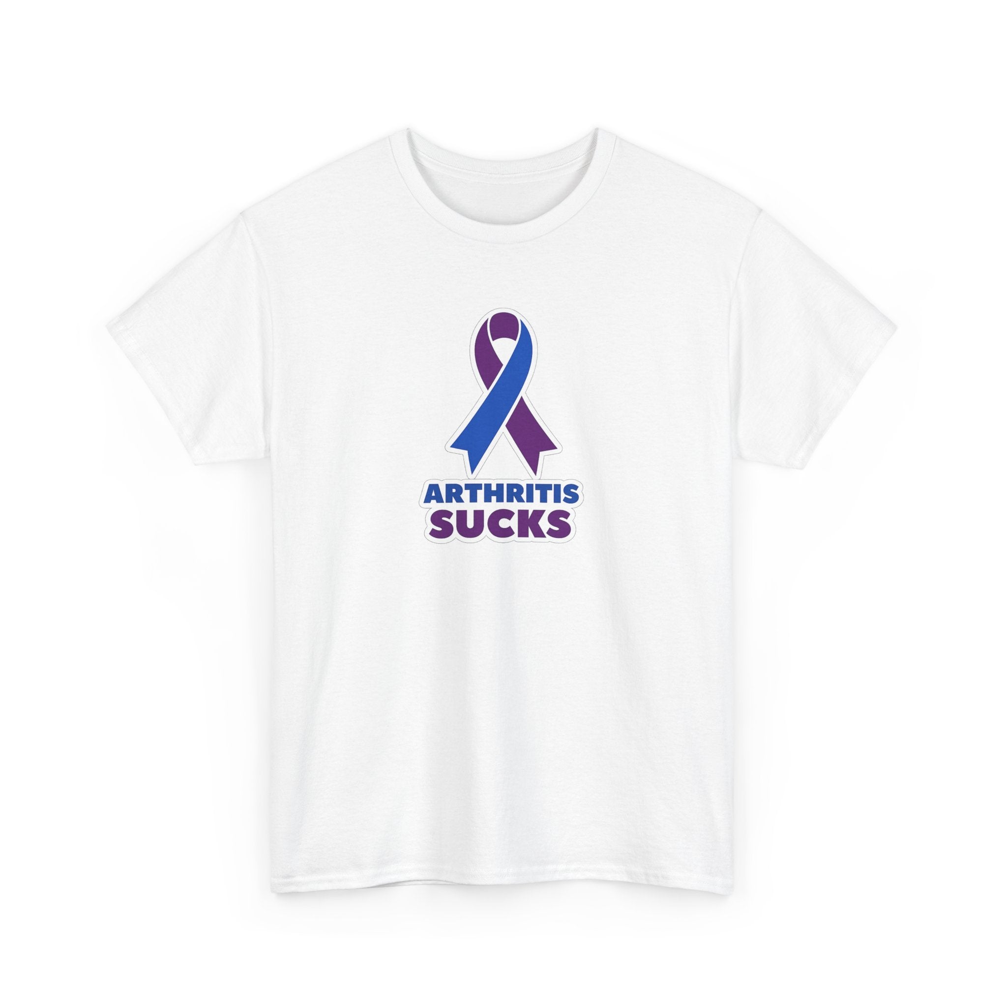 Arthritis Sucks Awareness T-Shirt — Purple & Blue Ribbon Support Tee