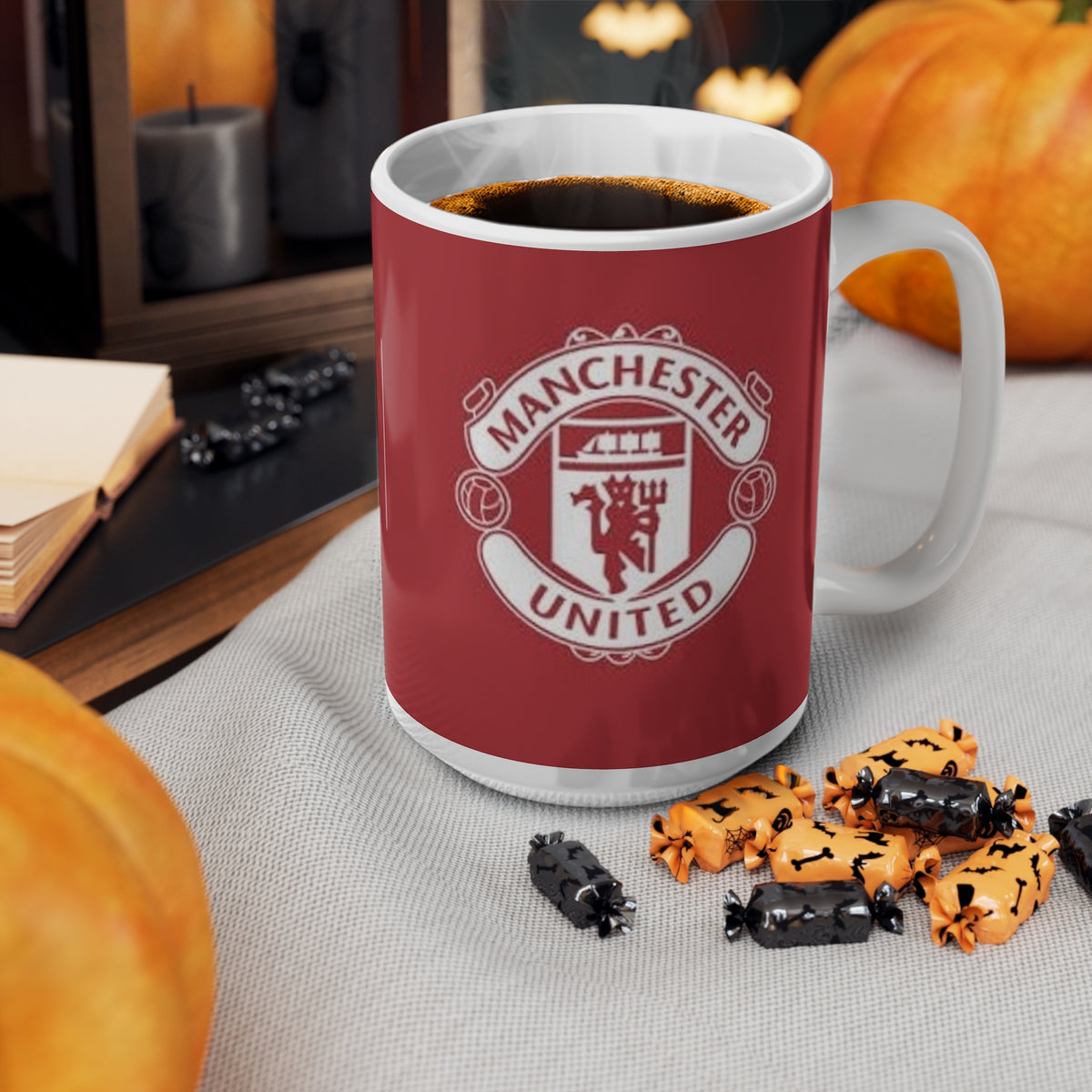 Manchester United Inspired Red Crest Ceramic Coffee Mug – 11oz & 15oz