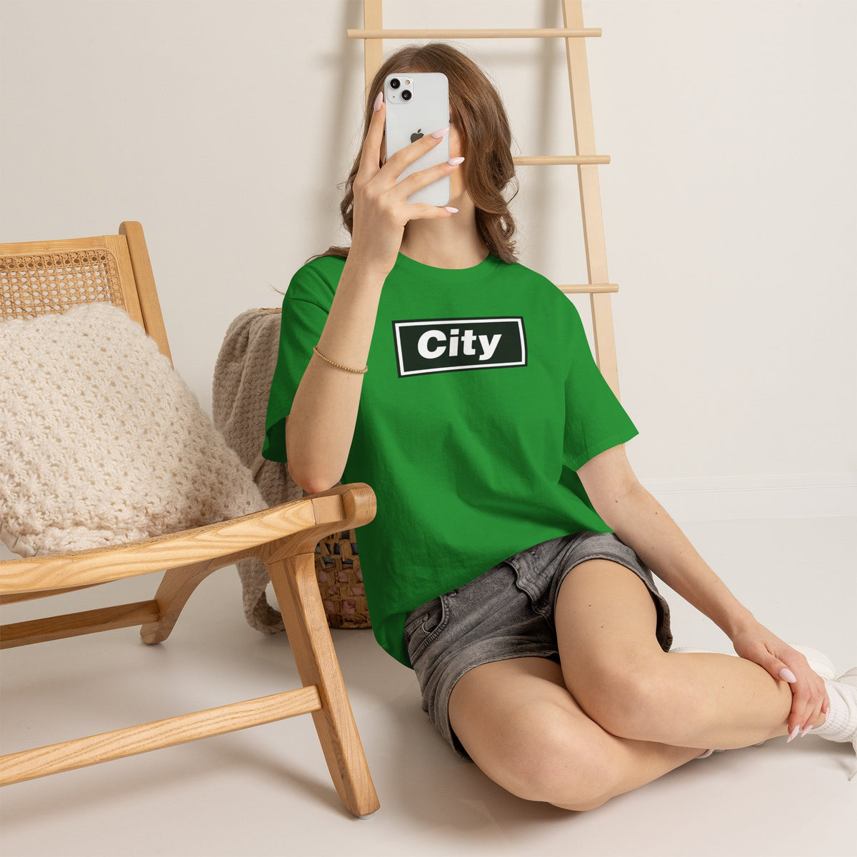 Man City Inspired Box Logo T‑Shirt — Minimal Urban Graphic Tee