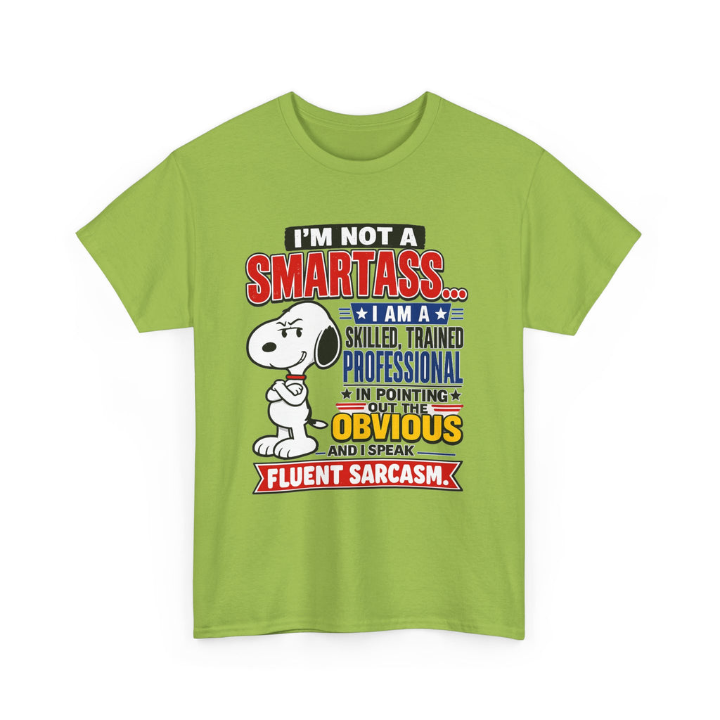 Snoopy Sarcasm T-Shirt – “I’m Not a Smartass… I Speak Fluent Sarcasm” Graphic Tee