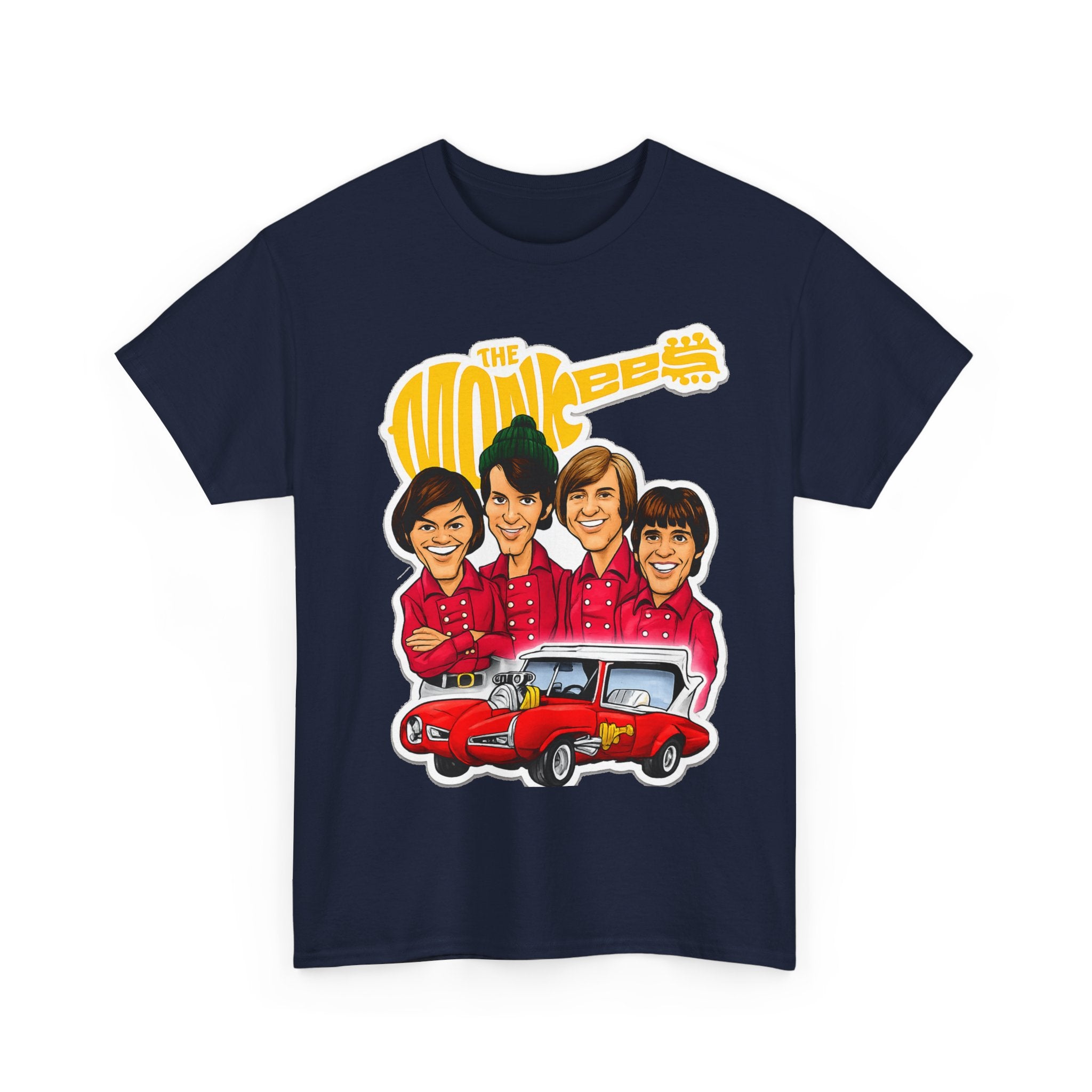The Monkees Retro Band Tee — Colorful Car Cartoon Graphic