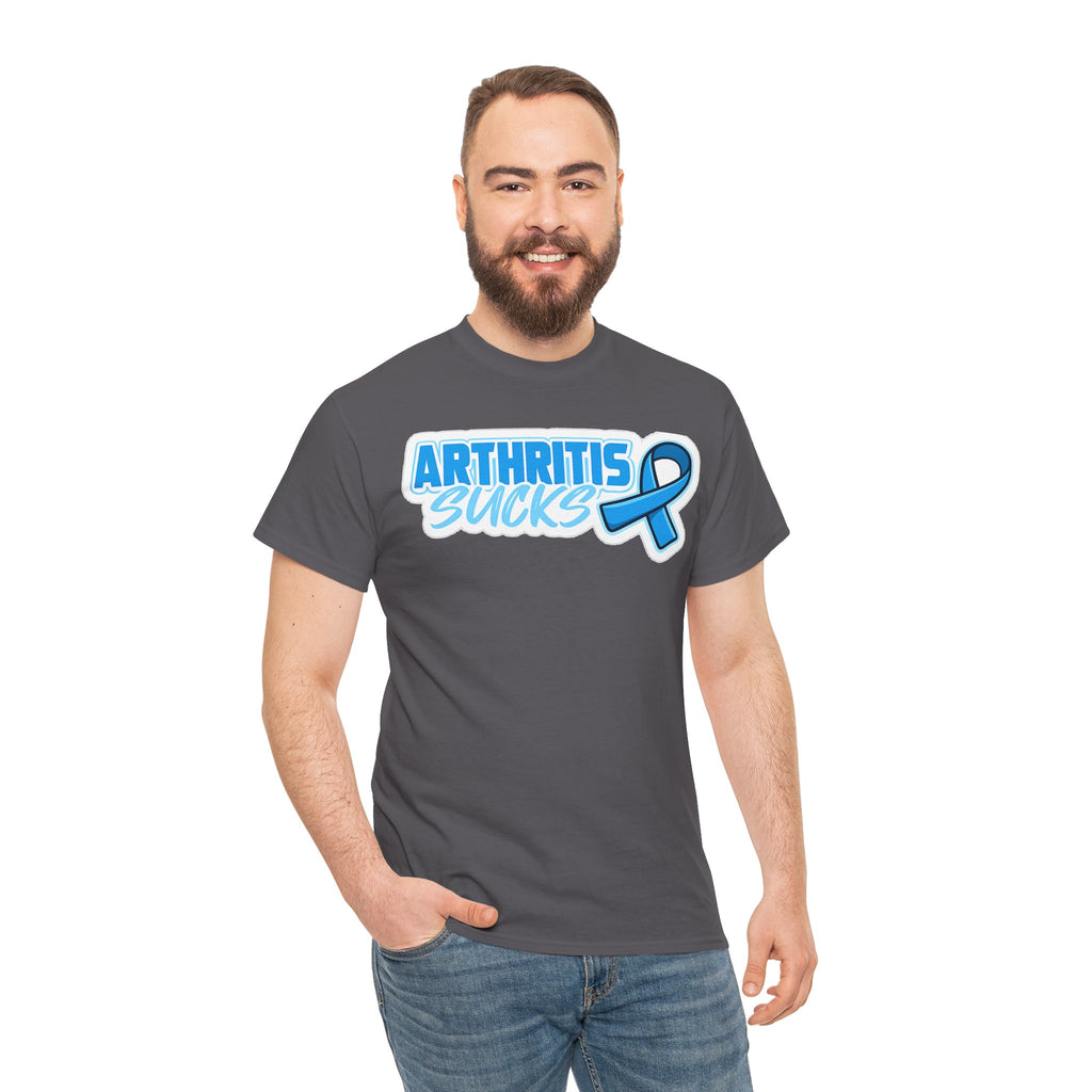 Arthritis Sucks T-Shirt with Awareness Ribbon — Arthritis Support Tee