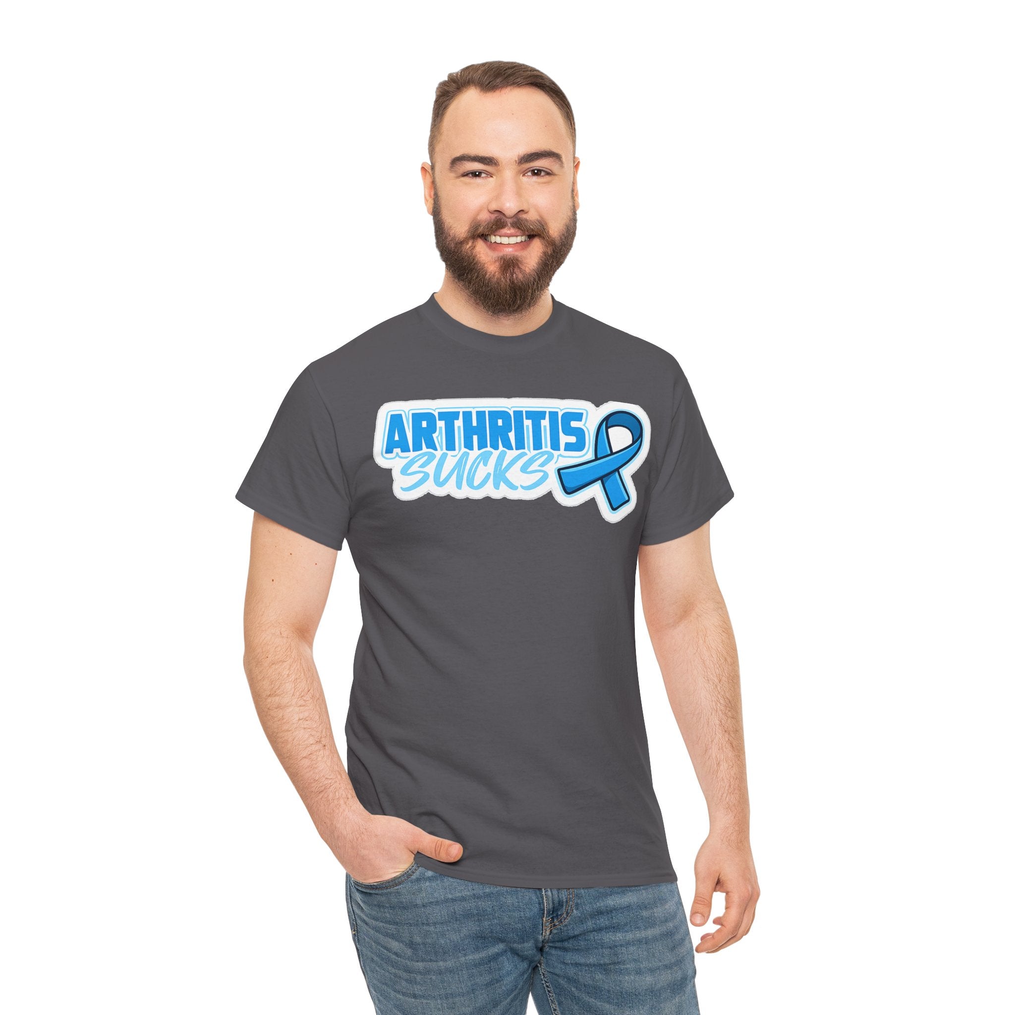 Arthritis Sucks T-Shirt with Awareness Ribbon — Arthritis Support Tee