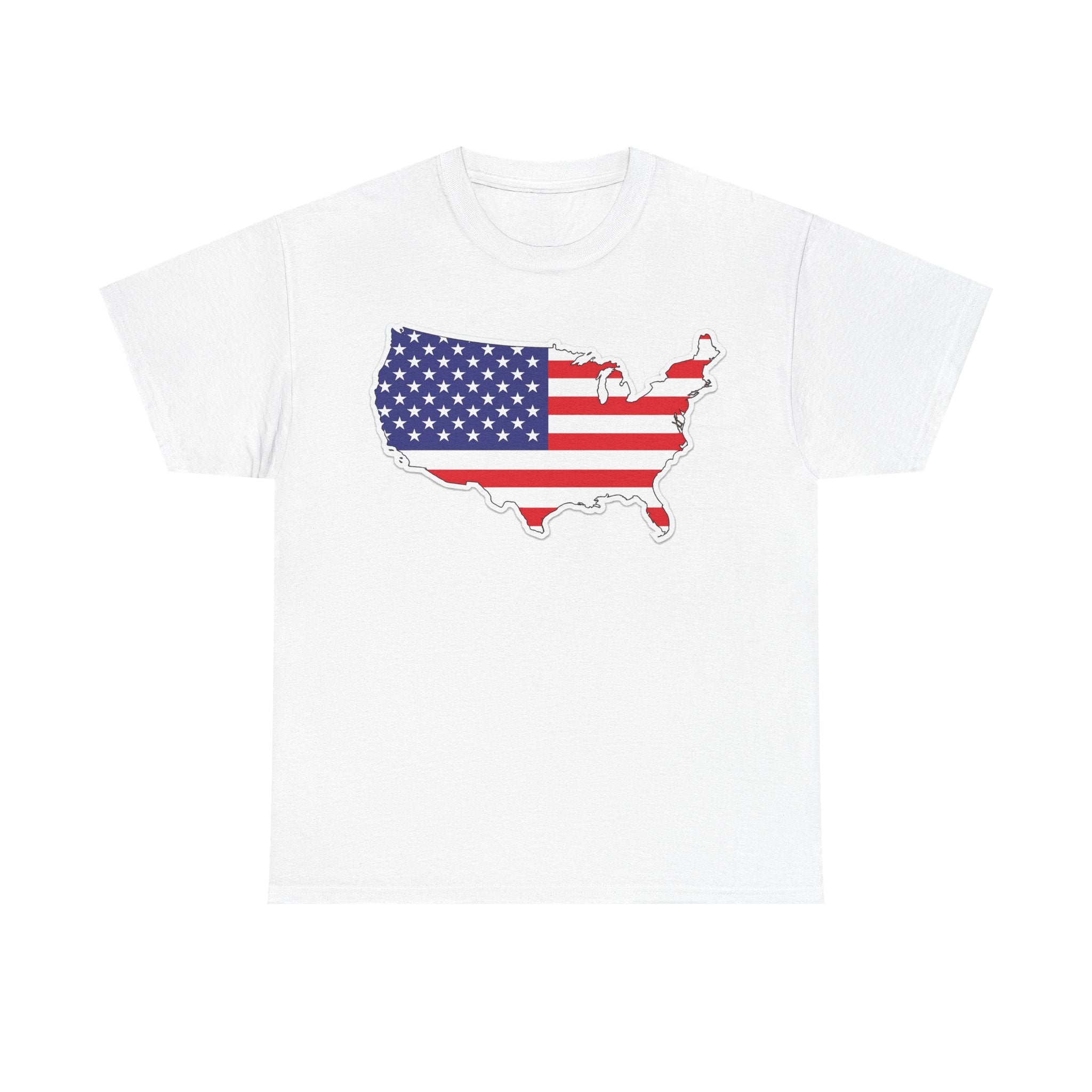 USA Flag Map T-Shirt — American Pride Graphic Tee for 4th of July