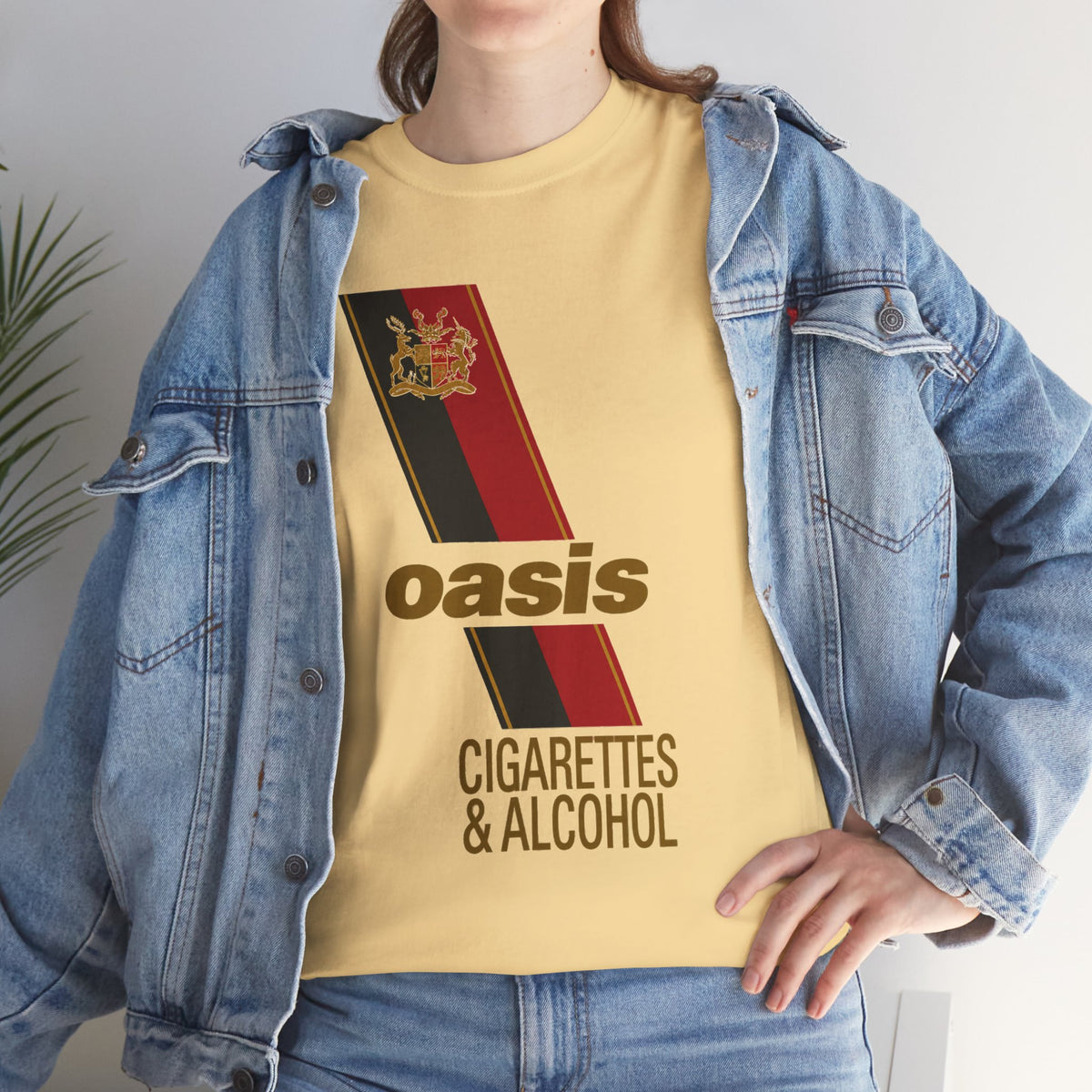 Oasis Cigarettes & Alcohol Inspired Unisex Heavy Cotton T -Shirt / Tee