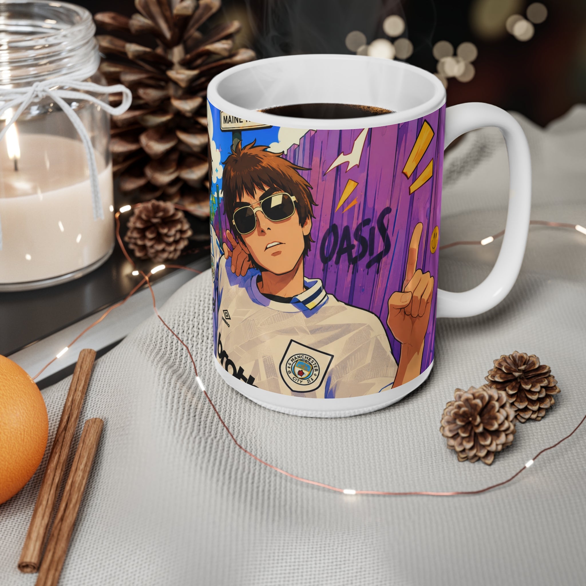 Oasis Noel & Liam Anime Ceramic Coffee Cup