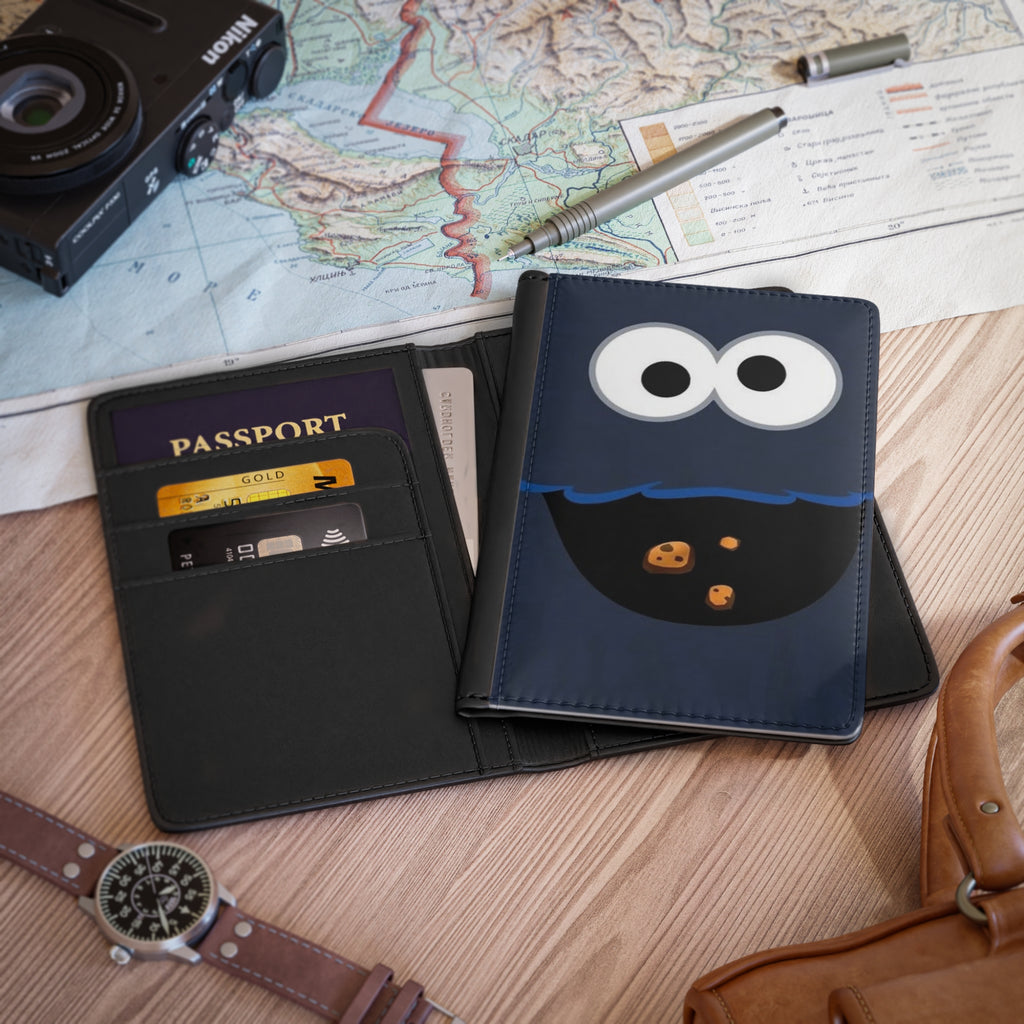 Cookie Monster Passport Cover – Fun Travel Passport Holder with Cute Cookie Design