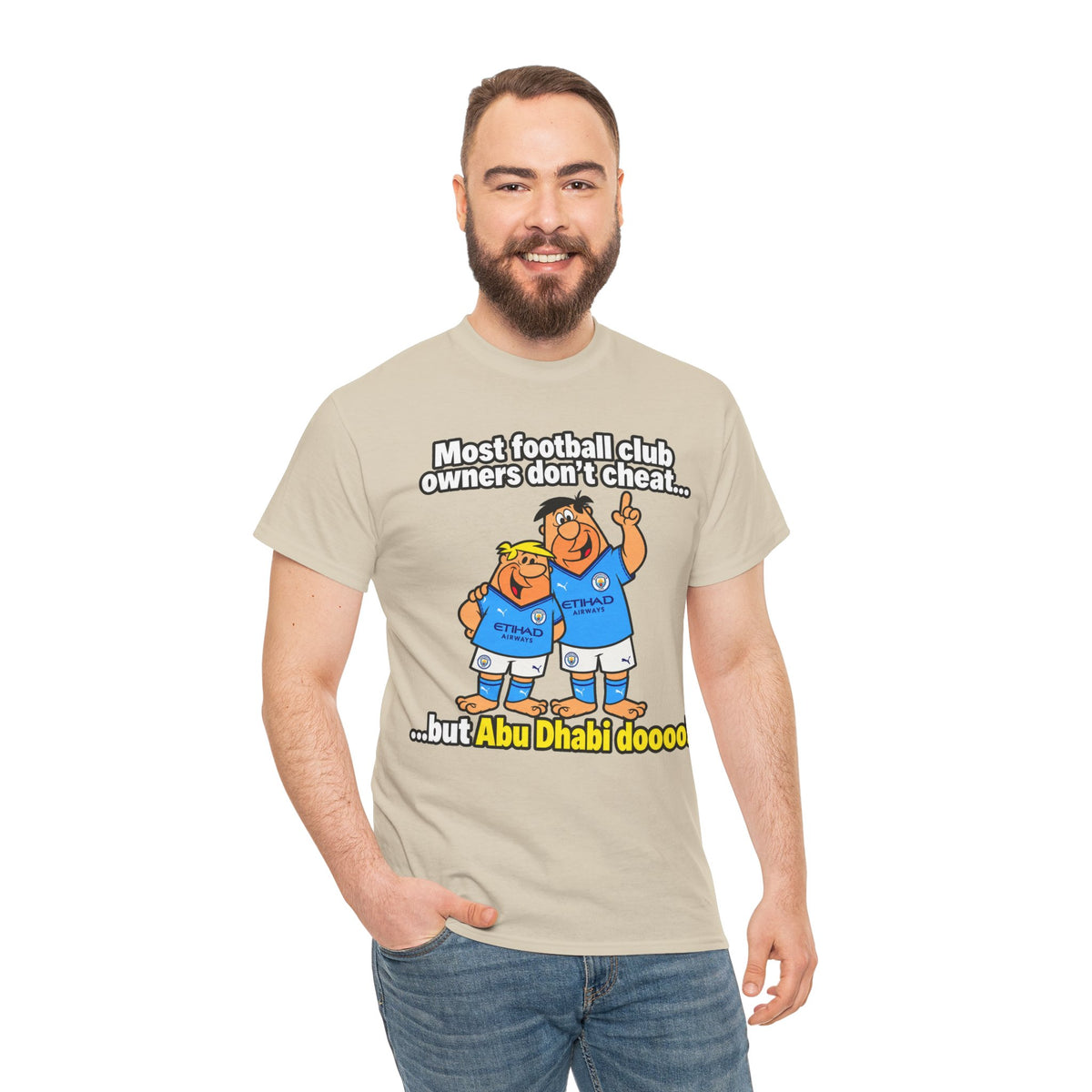Manchester City Charges T‑Shirt — “Most Football Club Owners Don’t Cheat… but Abu Dhabi Dooo!”
