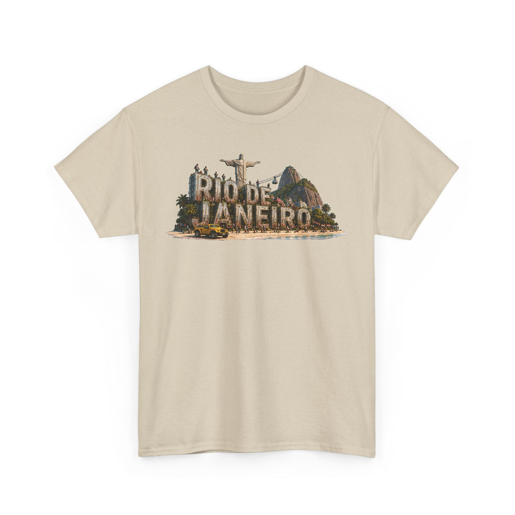 Rio de Janeiro Scenic T‑Shirt — Vintage Travel Tee with Christ the Redeemer Design