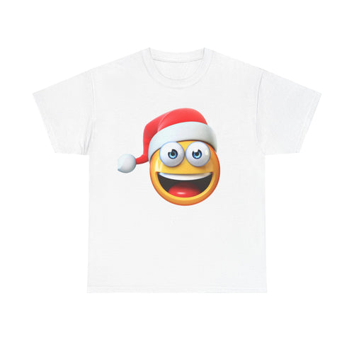 Christmas Emoji T-Shirt — Santa Hat Smiley Holiday Tee
